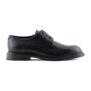 Emporio Armani Svarta Läder Derby Snörskor Black, Herr