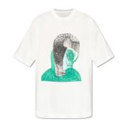 Issey Miyake Tryckt T-shirt White, Herr