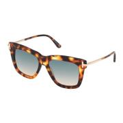 Tom Ford Havana Green Shaded Solglasögon Dasha Brown, Dam