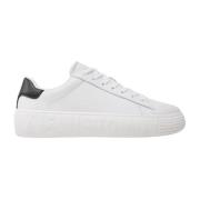 Tommy Hilfiger Lädersneakers med Stilfull Yttersula White, Herr