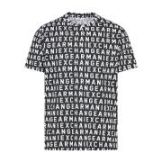 Armani Exchange Logo TShirt - All Over Print Multicolor, Herr