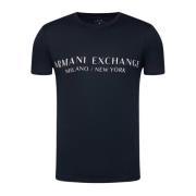 Armani Exchange Ikonisk Bomull T-shirt - Blå Slim Fit Blue, Herr