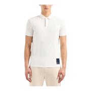 Armani Exchange Stretch bomullspolotröja - Slim Fit White, Herr