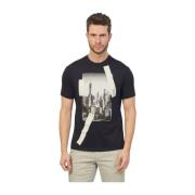 Armani Exchange Tryckt T-shirt - Les Bleus Blue, Herr