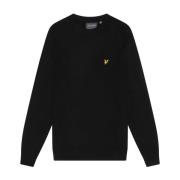 Lyle & Scott Merino Blend Crew Neck Pullover Black, Herr