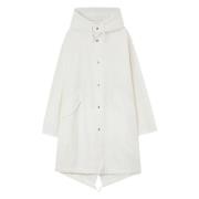 Jil Sander Vit Bomull Fishtail Hooded Parka White, Herr