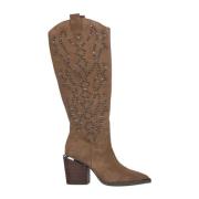 Alma EN Pena Studded Blockklack Stövel Brown, Dam