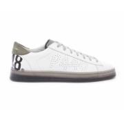 P448 Vita lädersneakers svart sula White, Herr