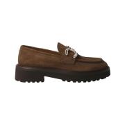 Calce Kamel Mocka Dam Loafer med Guld Detalj Brown, Dam