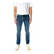 Nudie Jeans Slim Straight Denim Jeans Blue, Herr