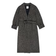 The New Society Oversized Double-Breasted Wool Coat Gray, Dam