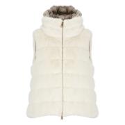 Herno Quiltad Faux Fur Väst Kvinna White, Dam