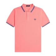 Fred Perry Slim Fit Twin Tipped Polo Pink, Herr