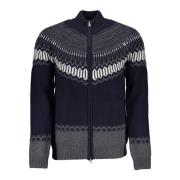 Gant Blå Långärmad Cardigan med Dragkedja Blue, Herr