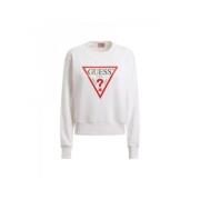 Guess Casual Sweatshirt i Svart White, Dam