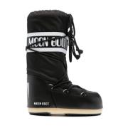 Moon Boot Ikoniska Nylon Vinterstövlar Black, Dam