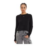 Tommy Jeans Ekologisk Bomullströja - Rak passform Black, Dam