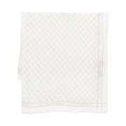 Emporio Armani Geometrisk Metallisk Scarf Vit White, Dam