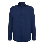 Boggi Milano Regular Fit Bomull Denim Skjorta Blue, Herr