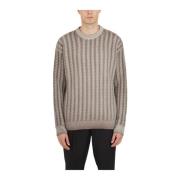 Barena Venezia Flätad Crew Neck Sweater Gray, Herr