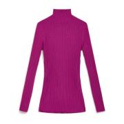 Maliparmi Ribbed Blend Sweater Pink, Dam