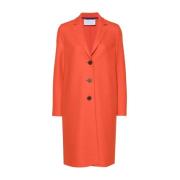 Harris Wharf London Röd Orange Overcoat Pressed Red, Dam