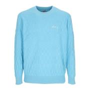 Obey Himmelblå Crewneck Tröja Lättvikt Bomull Blue, Herr