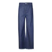 Marques' Almeida Wide Leg Boyfriend Jeans med Rå Kant Blue, Dam