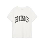 Anine Bing Jaylin T-shirt - Ivoire Bomull Jersey White, Dam