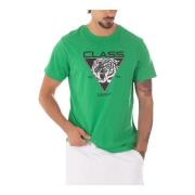 Just Cavalli Herr Logo T-shirt Green, Herr