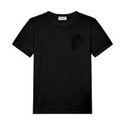 Dondup Svart T-shirt med Broderad Logotyp Black, Dam