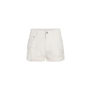 Ermanno Scervino Denim Mesh Lace Shorts White, Dam