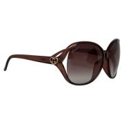 Gucci Vintage Pre-owned Plast solglasgon Brown, Dam