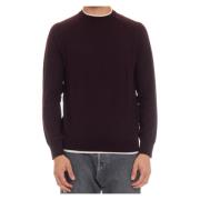 Eleventy Bordeaux Sweaters med italienskt garn Red, Herr