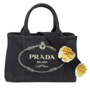 Prada Vintage Pre-owned Canvas totevskor Black, Dam