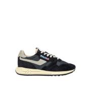 Autry Låga Mesh Sneakers med Mocka Overlays Black, Herr