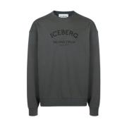 Iceberg Logo Crew-neck Sweatshirt Gray, Herr