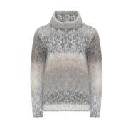 Skovhuus Rullkrage Mixfärgad Pullover Tröja Gray, Dam