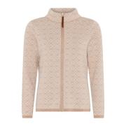 Skovhuus Turtleneck Zipped Cardigan Camel Brown, Dam