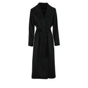 Max Mara Studio Ull Wrap Kappa Svart Black, Dam