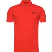 Emporio Armani Röd Polo Skjorta med Svarta Detaljer Red, Herr