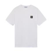 Stone Island Kortärmad Slim Fit T-shirt (Vit) White, Herr