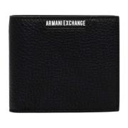 Armani Exchange Svart plånbok med tryckknapp Black, Herr