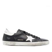 Golden Goose Svarta Lädersneakers Vintage Stil Black, Herr