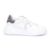 Philippe Model Kalvskinn Sneakers med Metallic Häl White, Dam