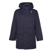 K-Way Navy Trench Coat med huva Blue, Herr