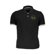 La Martina Elegant svart polo med subtila kontraster Black, Herr