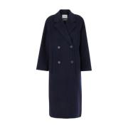 IVY OAK Clara Double-Breasted Oversize Coat Blue, Dam