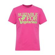 Stella McCartney Avslappnad Bomull T-shirt med Unik Design Pink, Herr