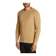 Tommy Hilfiger Mäns Refined Crew Neck Sweater Beige, Herr